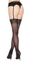 Sheer Lace Thigh High - One Size - Black