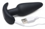 21x Silicone Butt Plug With Remote - Black