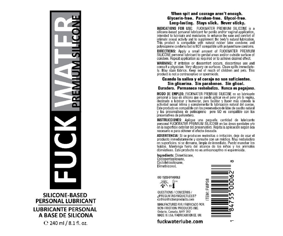 Fuck Water Premium Silicone Lubricant - 8 Fl. Oz.