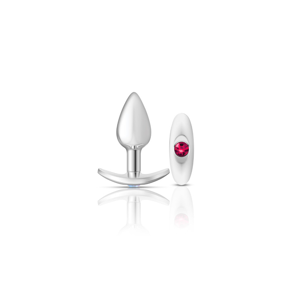 Silver Anchor Buttplug Kit - Clear Iridescent/pink