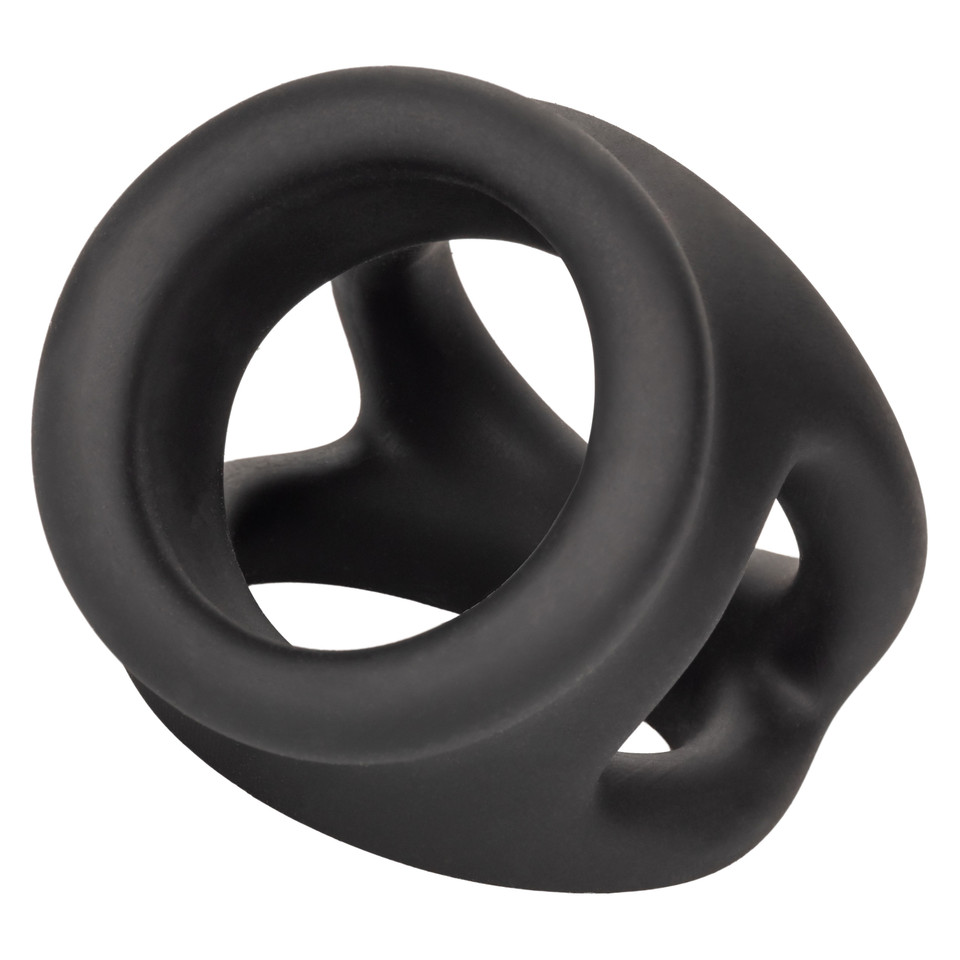Alpha Liquid Silicone Dual Cage and Ring - Black Ring - Black