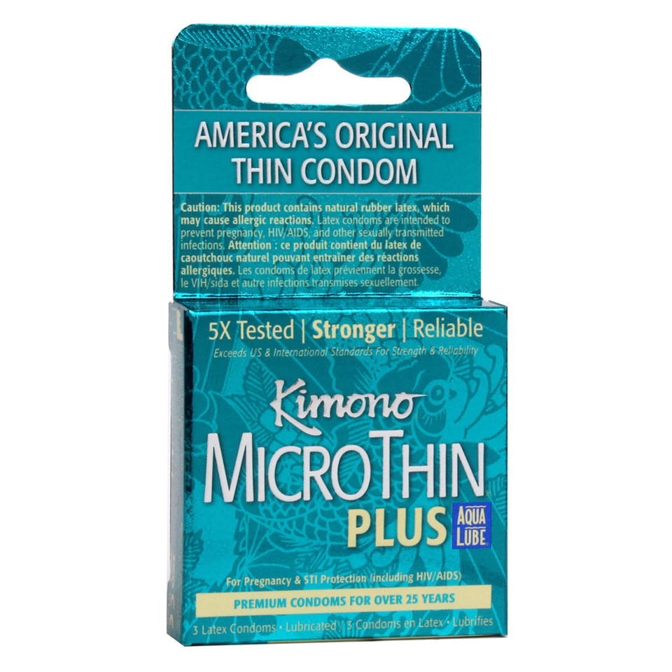 Kimono Microthin Plus Aqua Lube - 3 Pack