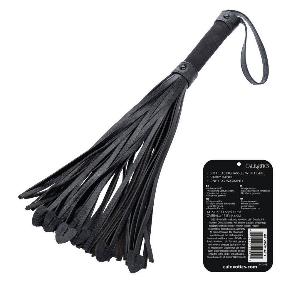 Nocturnal Collection Heart Throb Flogger - Black