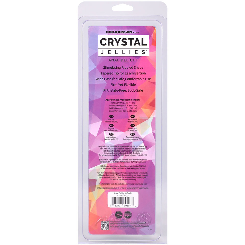 Crystal Jellies - Anal Delight - 5 Inch - Teal