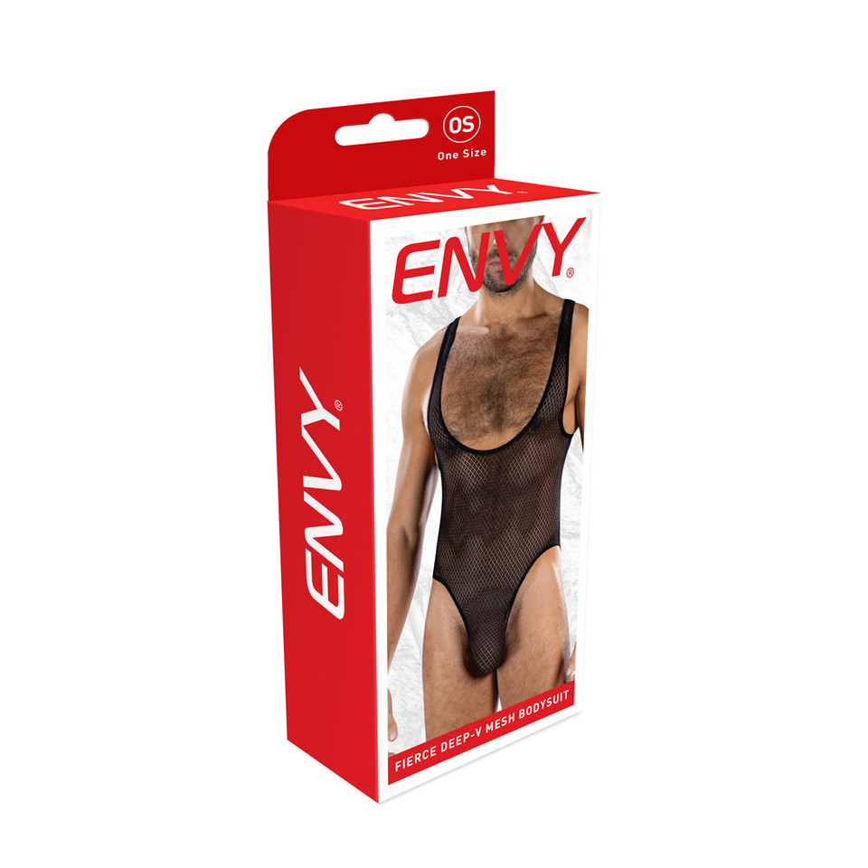 Fierce Deep v Mesh Bodysuit - Os - Black