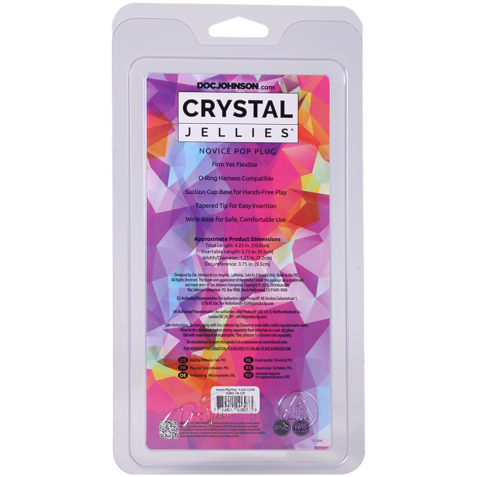 Crystal Jellies - Novice Pop Plug - 4 Inch Clear