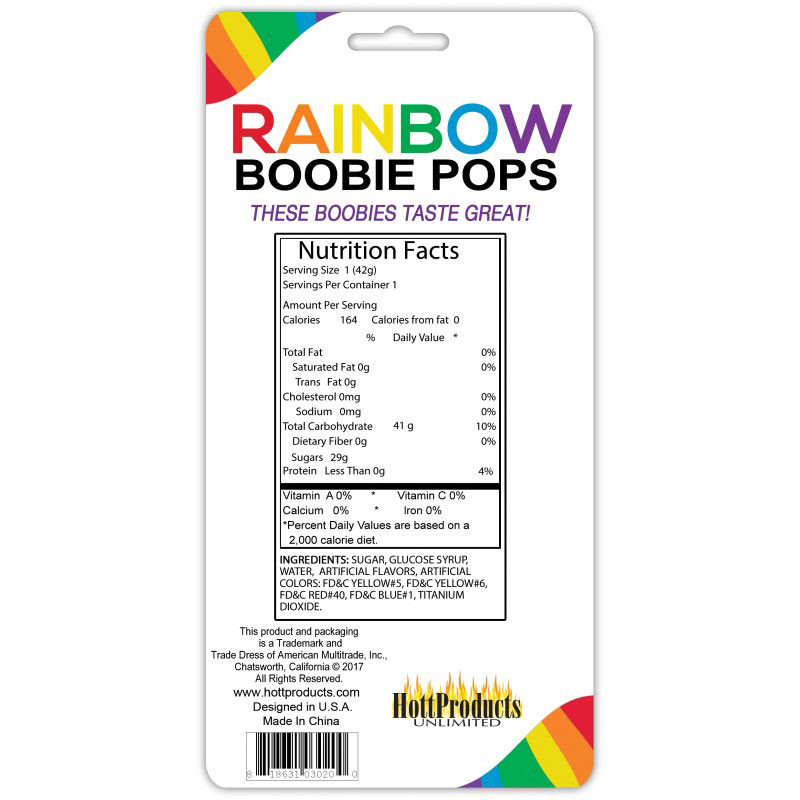 Rainbow Boobie Pops - 1.48 Oz.