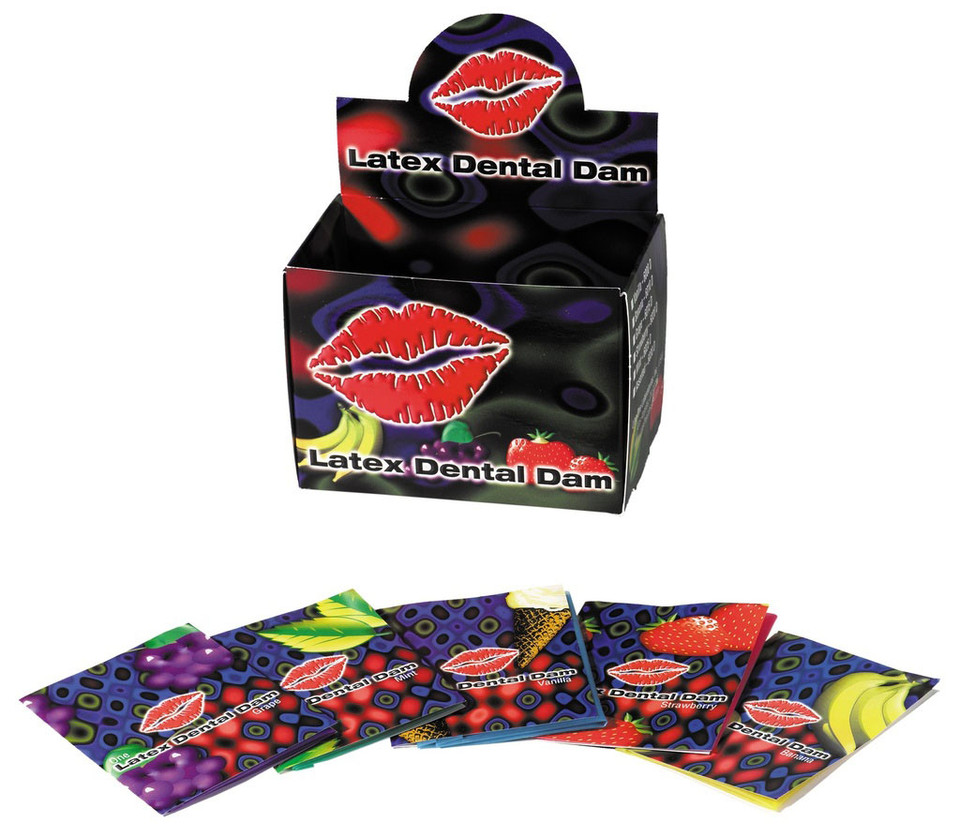 Trust Latex Dental Dams - 100 Piece Box - Assorted Flavors