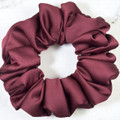 Burgundy Satin Scrunchie - Medium