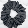 Black Satin Scrunchie - Medium