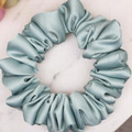 Mint Green Satin Scrunchie - Small