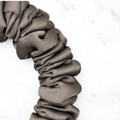 Tuhil Threads X-Small Taupe Royal Micro Satin Scrunchie. Luxurious extra small satin hair tie for a gentle, stylish hold. Shop Tuhil Threads hair accessories