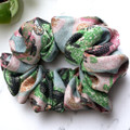 Tuhil Threads Medium Multicolour Playful Abstract Silky Satin Scrunchie. Shop Tuhil Threads hair accessories.