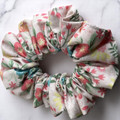 Tuhil Threads Medium Pale Pink Ditsy Floral John Louden Cotton Scrunchie. Shop Tuhil Threads hair accessories.