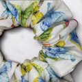 Tuhil Threads Medium White Multicolour Butterfly Print John Louden Cotton Scrunchie. Shop Tuhil Threads hair accessories.