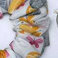 Tuhil Threads Medium White Butterfly & Leaf Print Polycotton Scrunchie. Shop Tuhil Threads hair accessories.