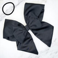 Tuhil Threads Black Double Layer Royal Micro Satin Sailor Bow. Luxurious satin hair bow for an elegant, sophisticated accent. Shop Tuhil Threads hair accessories.