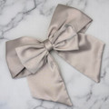 Tuhil Threads Mink Double Layer Royal Micro Satin Sailor Bow (or bow clip/bow hair tie, depending on focus). Luxurious satin hair bow for an elegant, sophisticated accent. Shop Tuhil Threads hair accessories.