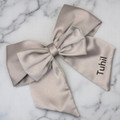 Personalised Mink Double Layer Royal Micro Satin Sailor Bow. Shop at Tuhil Threads.