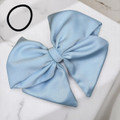 Tuhil Threads Sky Blue Single Layer Royal Micro Satin Sailor Bow (or bow clip/bow hair tie, depending on focus). Luxurious satin hair bow for an elegant, sophisticated accent. Shop Tuhil Threads hair accessories.