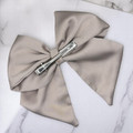 Tuhil Threads Mink Single Layer Royal Micro Satin Sailor Bow (or bow clip/bow hair tie, depending on focus). Luxurious satin hair bow for an elegant, sophisticated accent. Shop Tuhil Threads hair accessories.