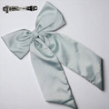 Tuhil Threads Mint Green Royal Micro Satin Statement Long Tail Bow. Luxurious satin hair bow for an elegant, stylish accent. Shop Tuhil Threads hair accessories.