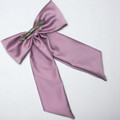 Tuhil Threads Lilac Royal Micro Satin Statement Long Tail Bow. Luxurious satin hair bow for an elegant, stylish accent. Shop Tuhil Threads hair accessories.