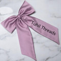 Personalised  Lilac Royal Micro Satin Statement Long Tail Bow. Shop at Tuhil Threads