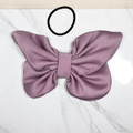 Tuhil Threads small lilac Royal Micro Satin butterfly bow  showcasing its classic colour and elegant shape. Shop Tuhil Threads hair accessories.