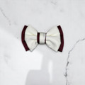 Burgundy and Cream Small Royal Micro Satin Classic Bow