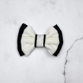 Black and Cream Small Royal Micro Satin Classic Bow