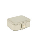 Mini beige PU faux leather jewellery box closed, Shop at Tuhil Threads. Mini beige PU faux leather jewellery box closed, Shop at Tuhil Threads.