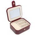 Mini beige PU faux leather jewellery box closed, Shop at Tuhil Threads. Mini beige PU faux leather jewellery box closed, Shop at Tuhil Threads.