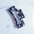 Dark Blue Floral Print Claw Clip 8.5cm Dark Blue Floral Print Claw Clip 8.5cm