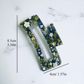 Dark green floral print claw clip 8.5cm  - Tuhil Threads Dark green floral print claw clip 8.5cm  - Tuhil Threads
