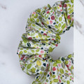 Woodland Whimsy Green PolyCotton Scrunchie. Shop Tuhil Threads hair accessories.