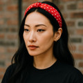 Vintage Polka Dot Knot Headbands (3cm Wide). Shop at Tuhil Threads.