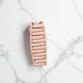 Top view of Matte Pale Peach V-Shape Open Hair Claw Clip , 8cm long. Top view of Matte Pale Peach V-Shape Open Hair Claw Clip , 8cm long.
