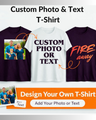 Custom Printed Photo or Text T-Shirt – Personalized Unisex Cotton Tee – Your Design Printed