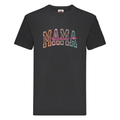 Retro Block Letter Mama T-Shirt: Colourful Cursive Mama Tee
