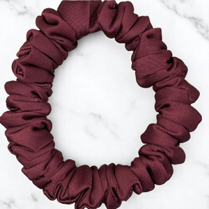 Tuhil Threads X-Small Burgundy Royal Micro Satin Scrunchie. Luxurious extra small satin hair tie for a gentle, stylish hold. Shop Tuhil Threads hair accessories Tuhil Threads X-Small Burgundy Royal Micro Satin Scrunchie. Luxurious extra small satin hair tie for a gentle, stylish hold. Shop Tuhil Threads hair accessories