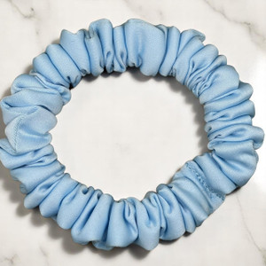 Tuhil Threads X-Small Sky Blue Royal Micro Satin Scrunchie. Luxurious extra small satin hair tie for a gentle, stylish hold. Shop Tuhil Threads hair accessories Tuhil Threads X-Small Sky Blue Royal Micro Satin Scrunchie. Luxurious extra small satin hair tie for a gentle, stylish hold. Shop Tuhil Threads hair accessories