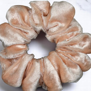 Tuhil Threads Large Peach Velvet Scrunchie. Soft, rich large velvet hair tie for an elegant, gentle hold. Shop Tuhil Threads hair accessories. Tuhil Threads Large Peach Velvet Scrunchie. Soft, rich large velvet hair tie for an elegant, gentle hold. Shop Tuhil Threads hair accessories.