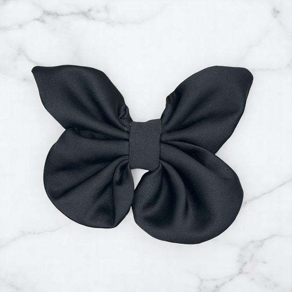 Black Small Royal Micro Satin Butterfly Bow Black Small Royal Micro Satin Butterfly Bow