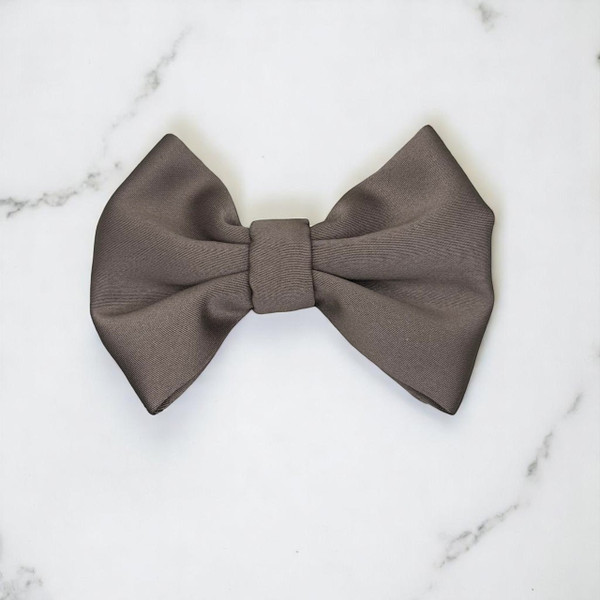 Taupe Small Royal Micro Satin Classic Bow Taupe Small Royal Micro Satin Classic Bow