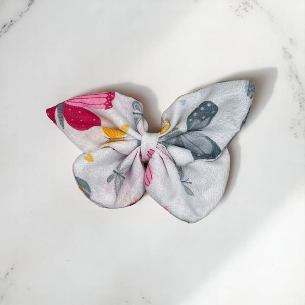 Graceful Flight Butterfly Print Small Polycotton Butterfly Bow Graceful Flight Butterfly Print Small Polycotton Butterfly Bow