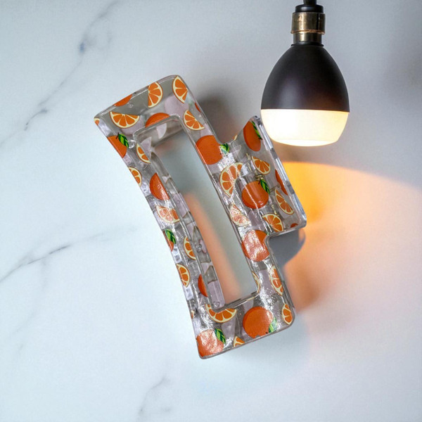 Orange Print Claw Clip 8.5cm Orange Print Claw Clip 8.5cm