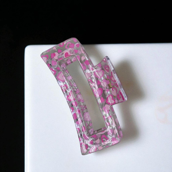 Pink Love Print Claw Clip 8.5cm Pink Love Print Claw Clip 8.5cm