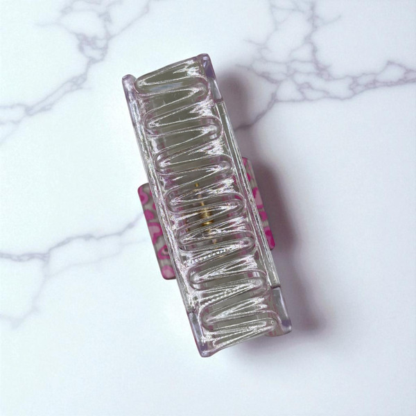 Pink love print claw clip 8.5cm  - Tuhil Threads Pink love print claw clip 8.5cm  - Tuhil Threads