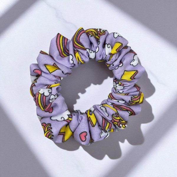 Magical Unicorn PolyCotton Scrunchie. Shop at Tuhil Threads.